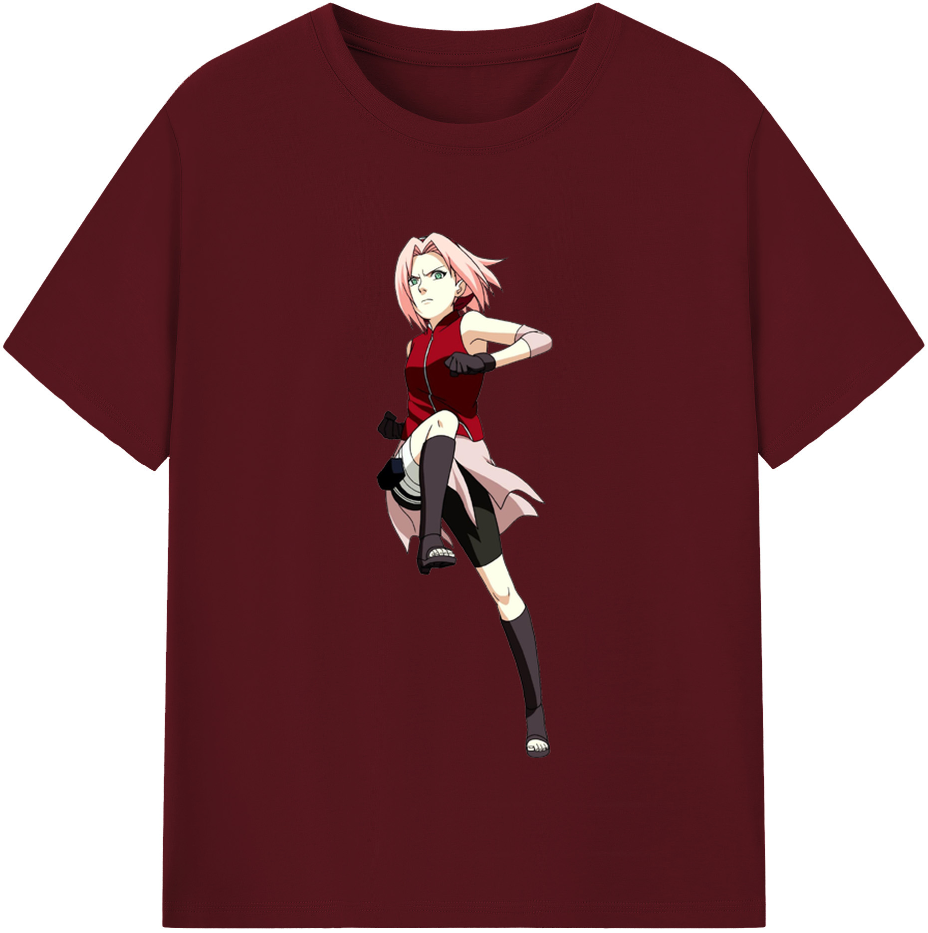 （画像用） NARUTO -ナルト- 春野サクラ Haruno Sakura 綿100％半袖Tシャツ（フロントプリント）